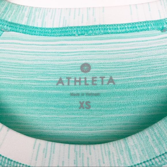 Athleta Running Wild Teal Ombre Short Sleeve Shirt - Picture 2 of 8